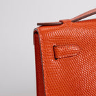 KELLY POCHETTE LIZARD LEATHER ORANGE WITH PALLADIUM HARDWARE (PHW)