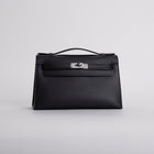 KELLY POCHETTE SWIFT LEATHER NOIR (BLACK) WITH PALLADIUM HARDWARE (PHW)