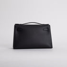 KELLY POCHETTE SWIFT LEATHER NOIR (BLACK) WITH PALLADIUM HARDWARE (PHW)