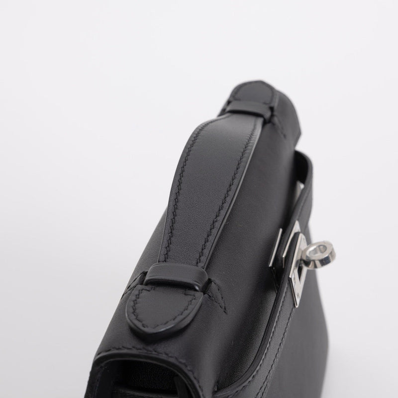 KELLY POCHETTE SWIFT LEATHER NOIR (BLACK) WITH PALLADIUM HARDWARE (PHW)