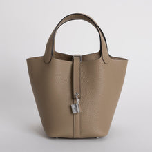PICOTIN 18 LOCK CLEMENCE LEATHER BEIGE MARFA WITH PALLADIUM HARDWARE (PHW)