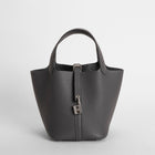 PICOTIN 18 LOCK CLEMENCE LEATHER GRAPHITE WITH PALLADIUM HARDWARE (PHW)