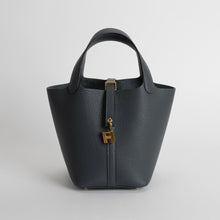 PICOTIN 18 LOCK CLEMENCE LEATHER GRIS MISTY WITH GOLD HARDWARE (GHW)