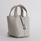 PICOTIN 18 LOCK CLEMENCE LEATHER GRIS PALE WITH PALLADIUM HARDWARE (PHW)