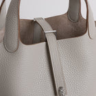 PICOTIN 18 LOCK CLEMENCE LEATHER GRIS PALE WITH PALLADIUM HARDWARE (PHW)