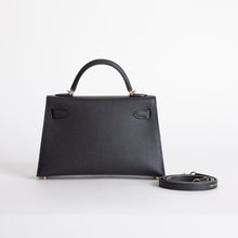 MINI KELLY II (20) EPSOM LEATHER NOIR (BLACK) WITH ROSE GOLD HARDWARE (RGHW)
