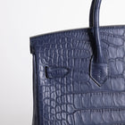BIRKIN 25 MATTE MISSISSIPPIENSIS ALLIGATOR LEATHER BLEU DE MALTE WITH PALLADIUM HARDWARE (PHW)