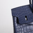 BIRKIN 25 MATTE MISSISSIPPIENSIS ALLIGATOR LEATHER BLEU DE MALTE WITH PALLADIUM HARDWARE (PHW)