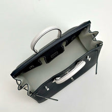 BIRKIN 25 TOGO LEATHER HORSESHOE STAMP (HSS) BI-COLOR NOIR (BLACK) & WHITE WITH PALLADIUM HARDWARE (PHW)