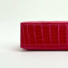 KELLY POCHETTE SHINY MISSISSIPPIENSIS ALLIGATOR LEATHER ROSE EXTREME WITH GOLD HARDWARE (GHW)