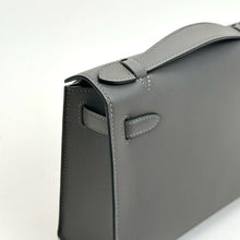 KELLY POCHETTE SWIFT LEATHER GRIS MEYER WITH PALLADIUM HARDWARE (PHW)