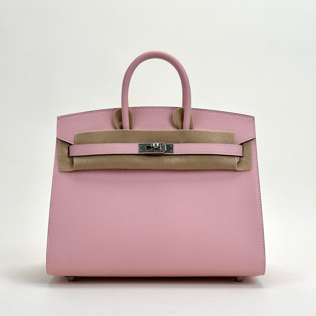 BIRKIN 25 EPSOM LEATHER (SELLIER SHAPE) ROSE SAKURA WITH PALLADIUM HARDWARE (PHW)