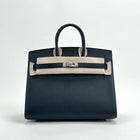 BIRKIN 25 EPSOM LEATHER (SELLIER SHAPE) NOIR (BLACK) WITH PALLADIUM HARDWARE (PHW)