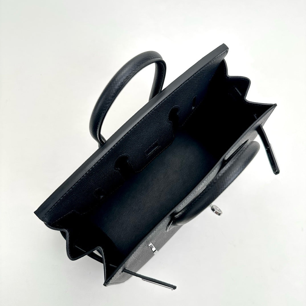 BIRKIN 25 EPSOM LEATHER (SELLIER SHAPE) NOIR (BLACK) WITH PALLADIUM HARDWARE (PHW)