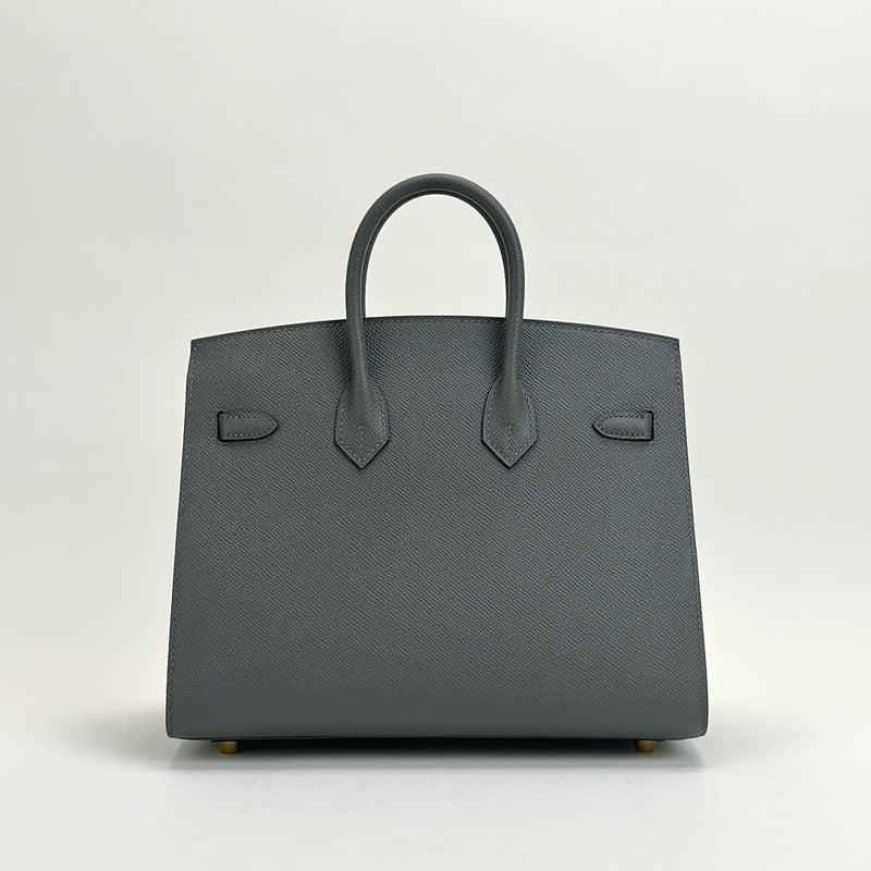 BIRKIN 25 EPSOM LEATHER (SELLIER SHAPE) GRIS MEYER WITH GOLD HARDWARE (GHW)