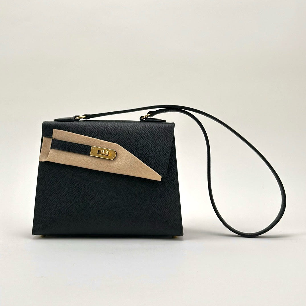 KELLY DESORDRE EPSOM LEATHER NOIR (BLACK) WITH GOLD HARDWARE (GHW)