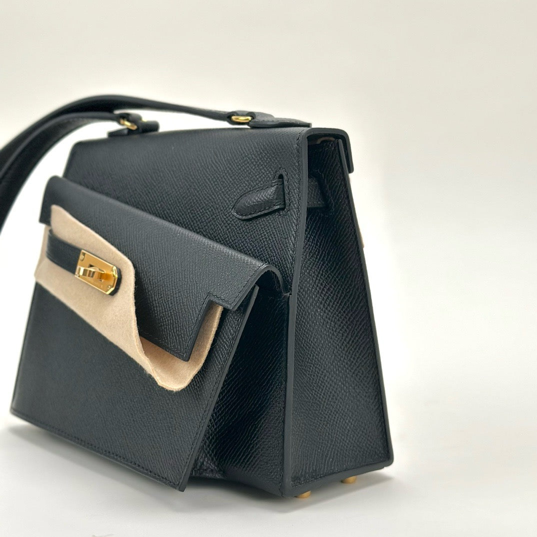 KELLY DESORDRE EPSOM LEATHER NOIR (BLACK) WITH GOLD HARDWARE (GHW)