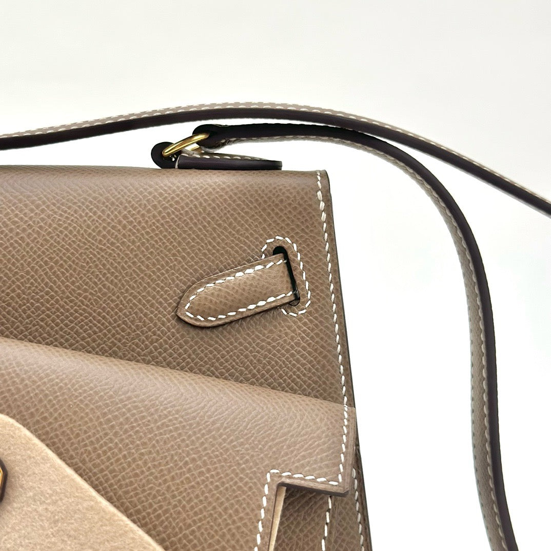 KELLY DESORDRE EPSOM LEATHER ETOUPE WITH GOLD HARDWARE (GHW)