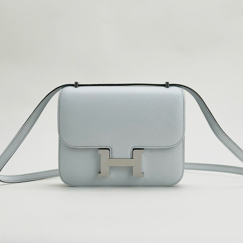 CONSTANCE 18 (MINI) CHEVRE LEATHER BLEU BRUME WITH PALLADIUM HARDWARE (PHW)