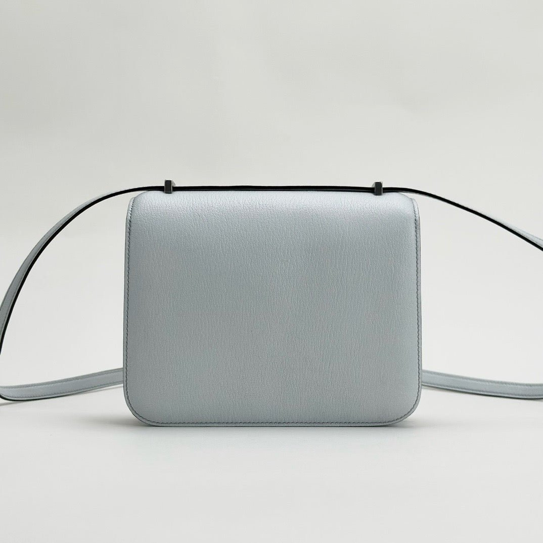 CONSTANCE 18 (MINI) CHEVRE LEATHER BLEU BRUME WITH PALLADIUM HARDWARE (PHW)