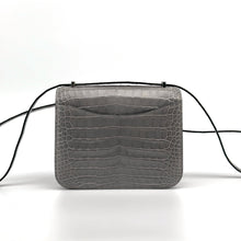 CONSTANCE 18 (MINI) SHINY MISSISSIPPIENSIS ALLIGATOR LEATHER GRIS TOURTERELLE WITH PALLADIUM HARDWARE (PHW)