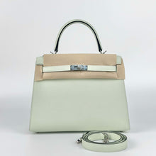 KELLY 25 EPSOM LEATHER VERT FIZZ WITH PALLADIUM HARDWARE (PHW)