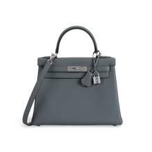 KELLY 28 TOGO LEATHER VERT AMANDE WITH PALLADIUM HARDWARE (PHW)