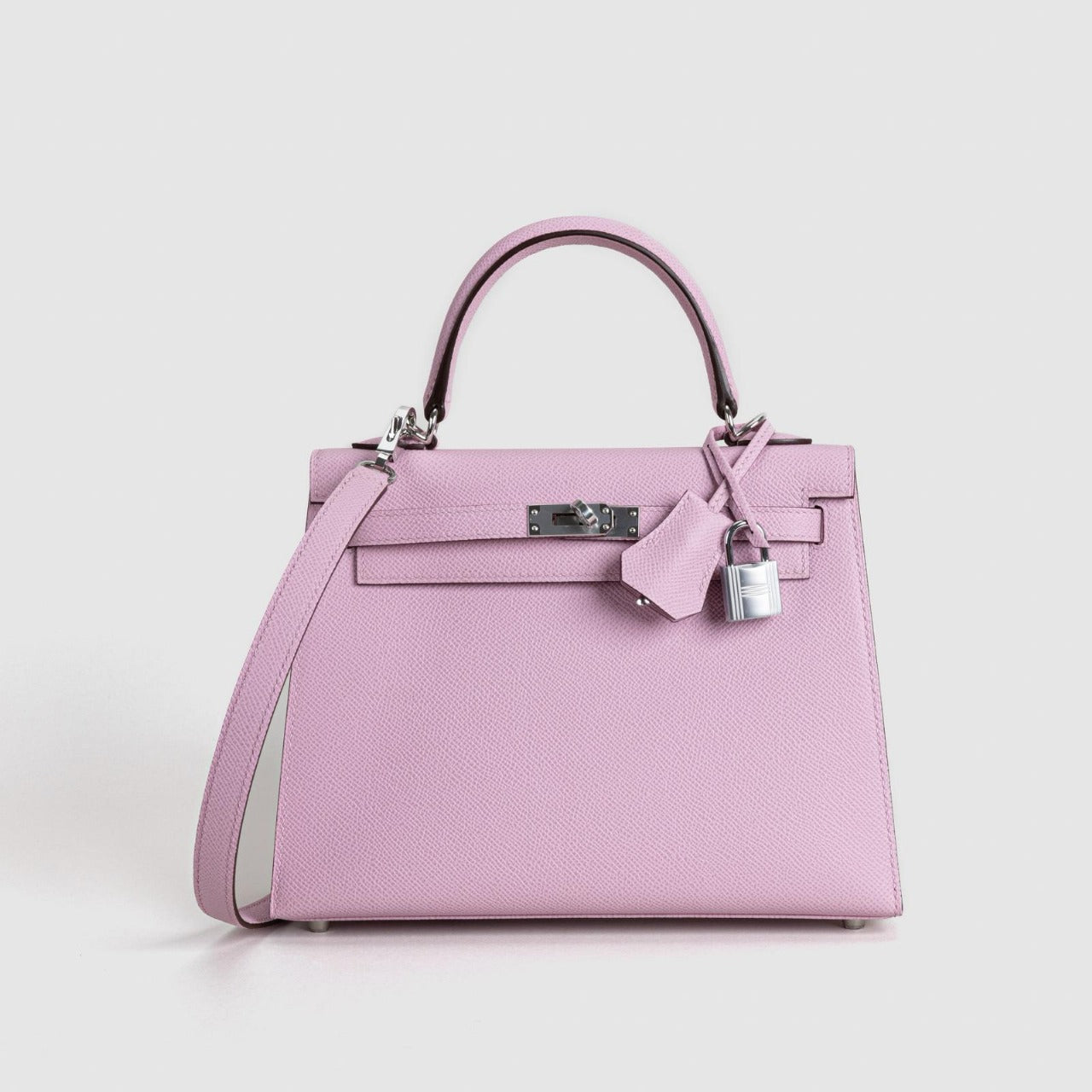 KELLY 25 EPSOM LEATHER MAUVE SYLVESTRE WITH PALLADIUM HARDWARE (PHW)