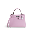 KELLY 25 EPSOM LEATHER MAUVE SYLVESTRE WITH PALLADIUM HARDWARE (PHW)