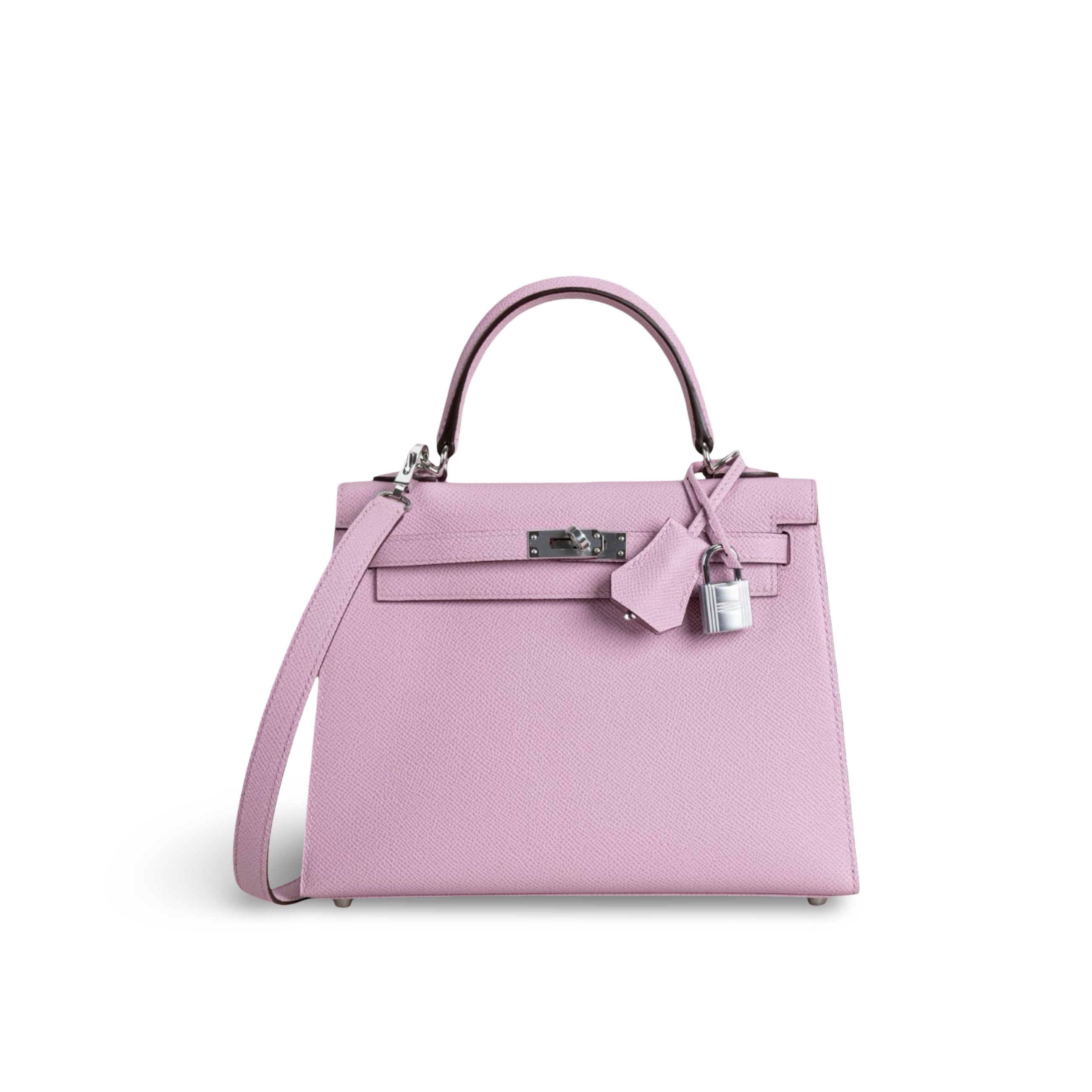 KELLY 25 EPSOM LEATHER MAUVE SYLVESTRE WITH PALLADIUM HARDWARE (PHW)
