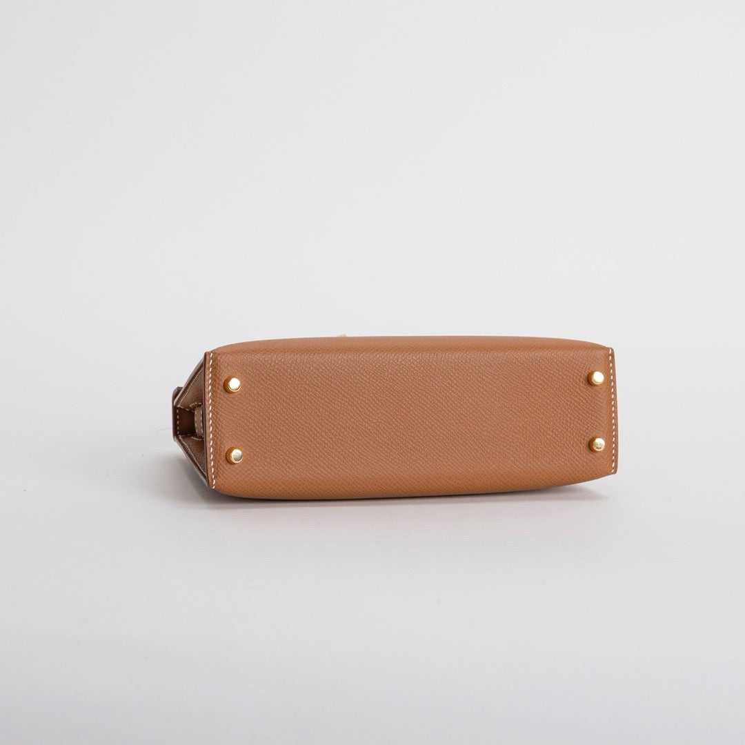 MINI KELLY II (20) EPSOM LEATHER GOLD WITH GOLD HARDWARE (GHW)