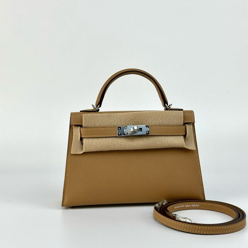 MINI KELLY II (20) EPSOM LEATHER CHAI WITH PALLADIUM HARDWARE (PHW)
