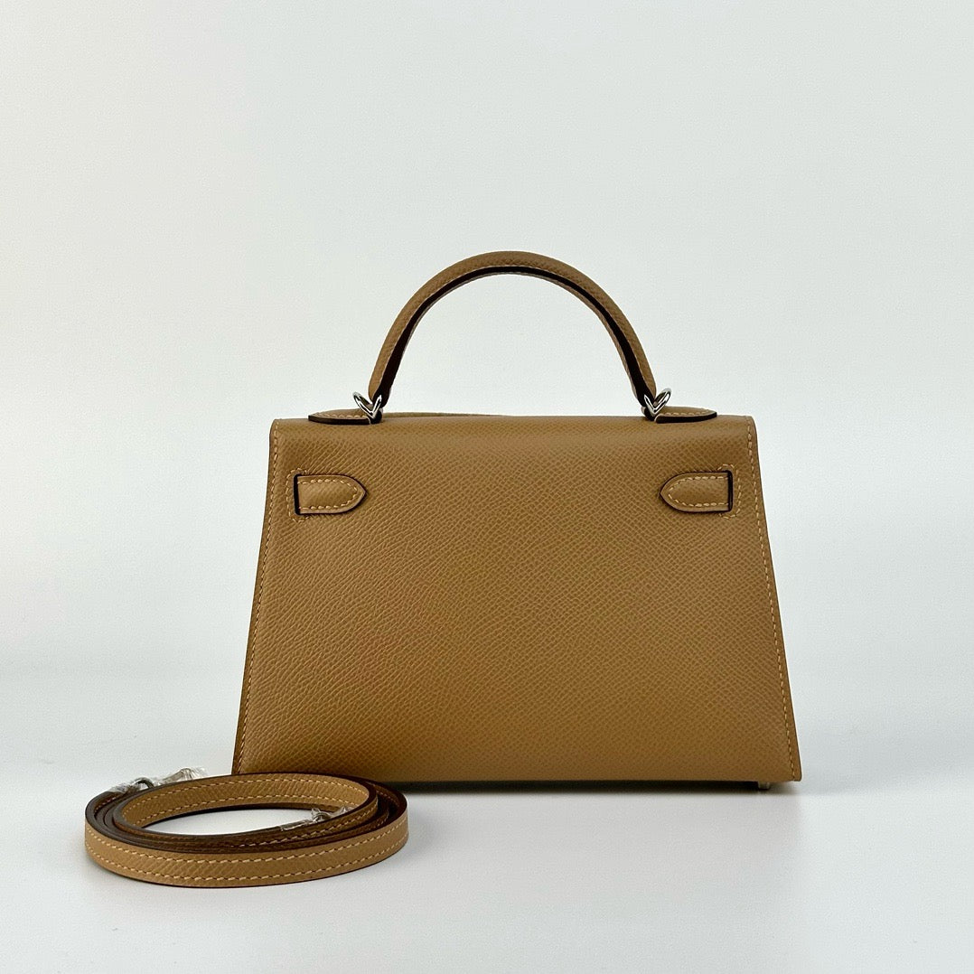 MINI KELLY II (20) EPSOM LEATHER CHAI WITH PALLADIUM HARDWARE (PHW)