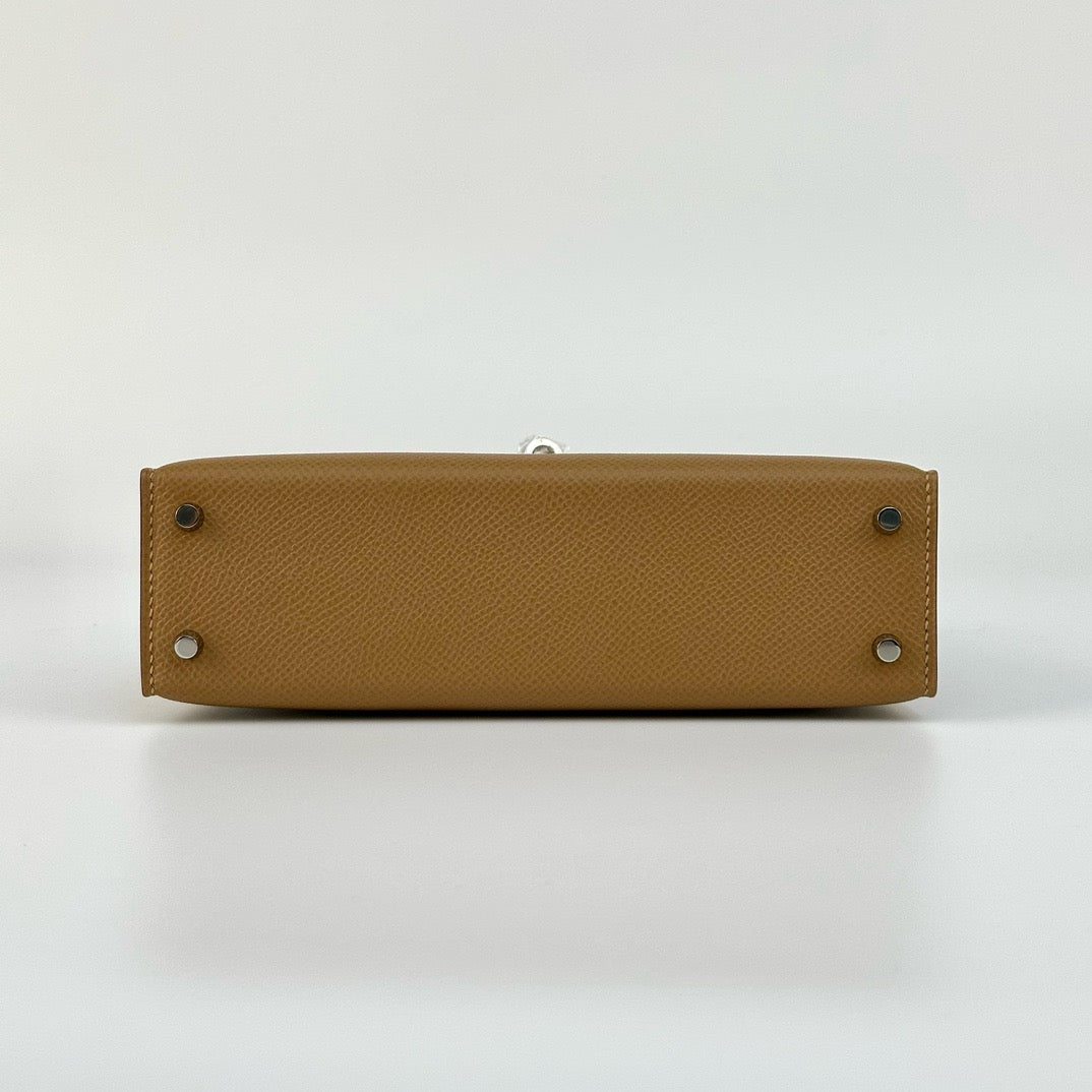 MINI KELLY II (20) EPSOM LEATHER CHAI WITH PALLADIUM HARDWARE (PHW)