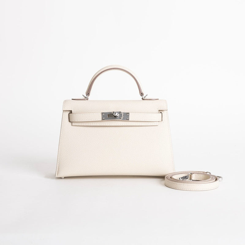MINI KELLY II (20) EPSOM LEATHER CRAIE WITH PALLADIUM HARDWARE (PHW)
