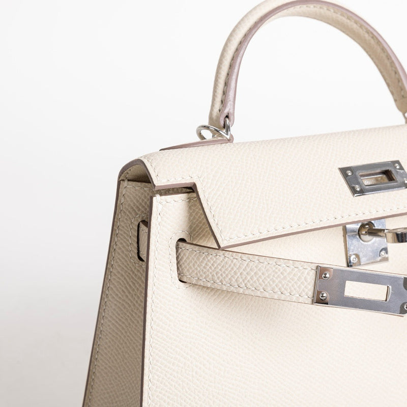 MINI KELLY II (20) EPSOM LEATHER CRAIE WITH PALLADIUM HARDWARE (PHW)