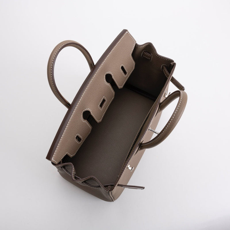 BIRKIN 25 TOGO LEATHER ETOUPE WITH PALLADIUM HARDWARE (PHW)