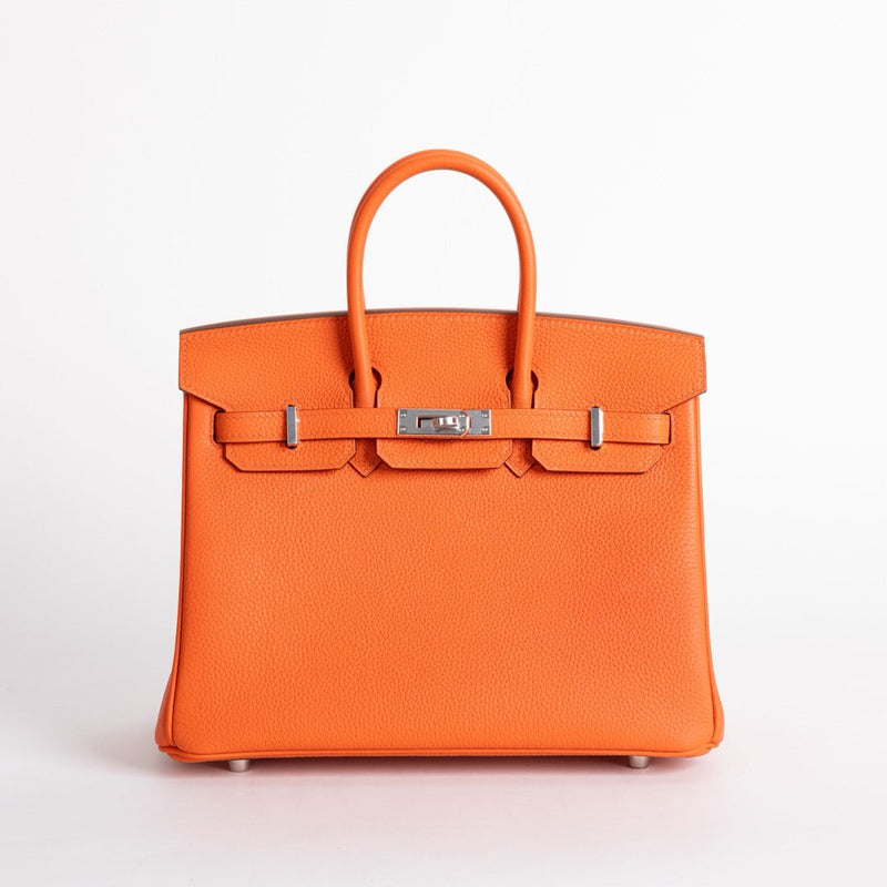 BIRKIN 25 TOGO LEATHER ORANGE WITH PALLADIUM HARDWARE (PHW)