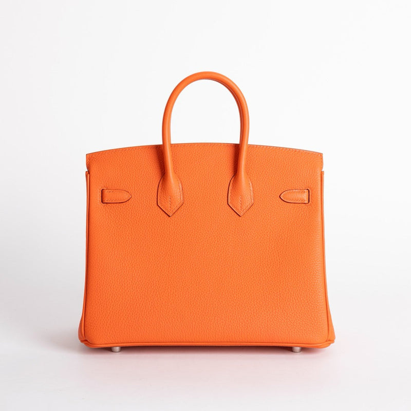 BIRKIN 25 TOGO LEATHER ORANGE WITH PALLADIUM HARDWARE (PHW)