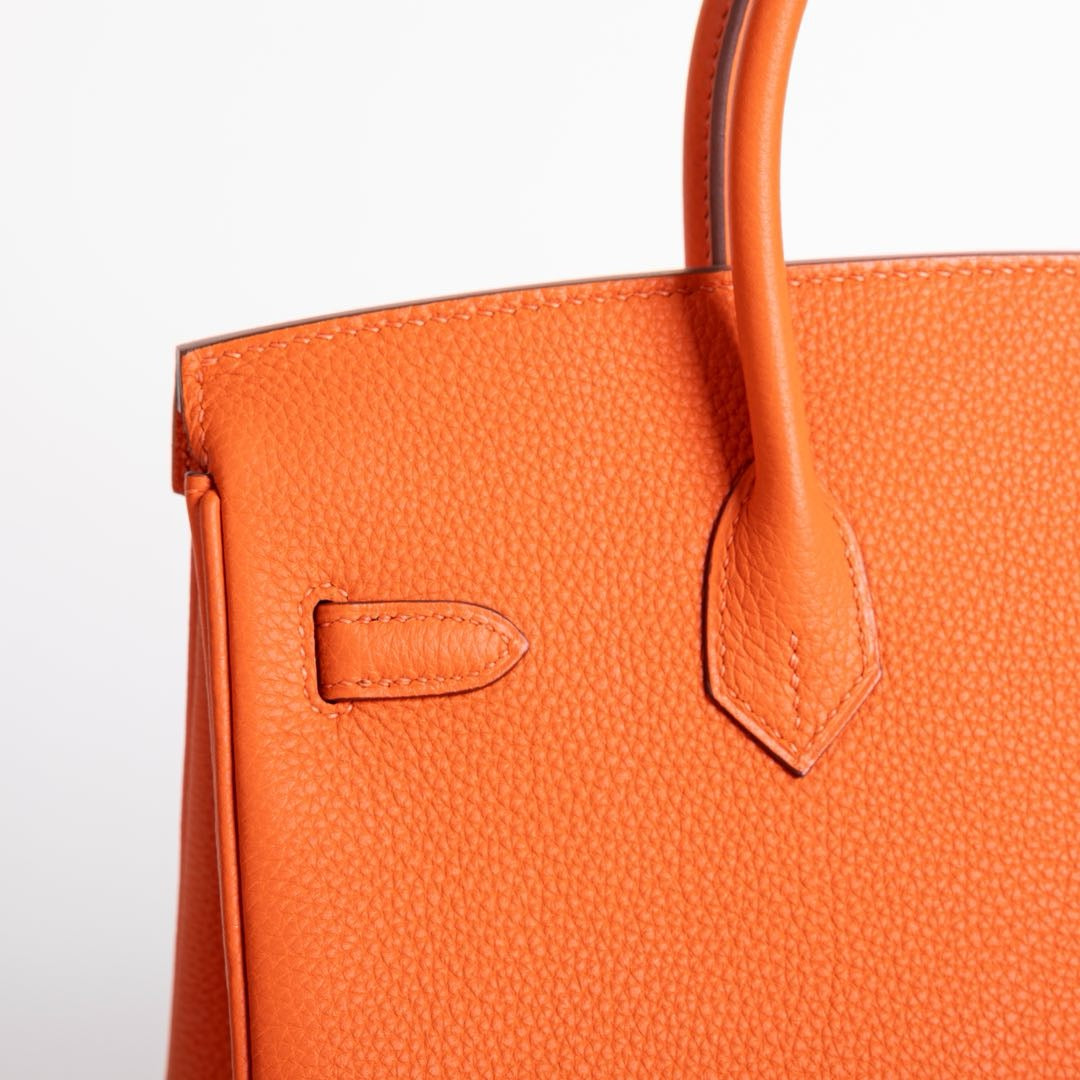 BIRKIN 25 TOGO LEATHER ORANGE WITH PALLADIUM HARDWARE (PHW)