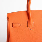 BIRKIN 25 TOGO LEATHER ORANGE WITH PALLADIUM HARDWARE (PHW)