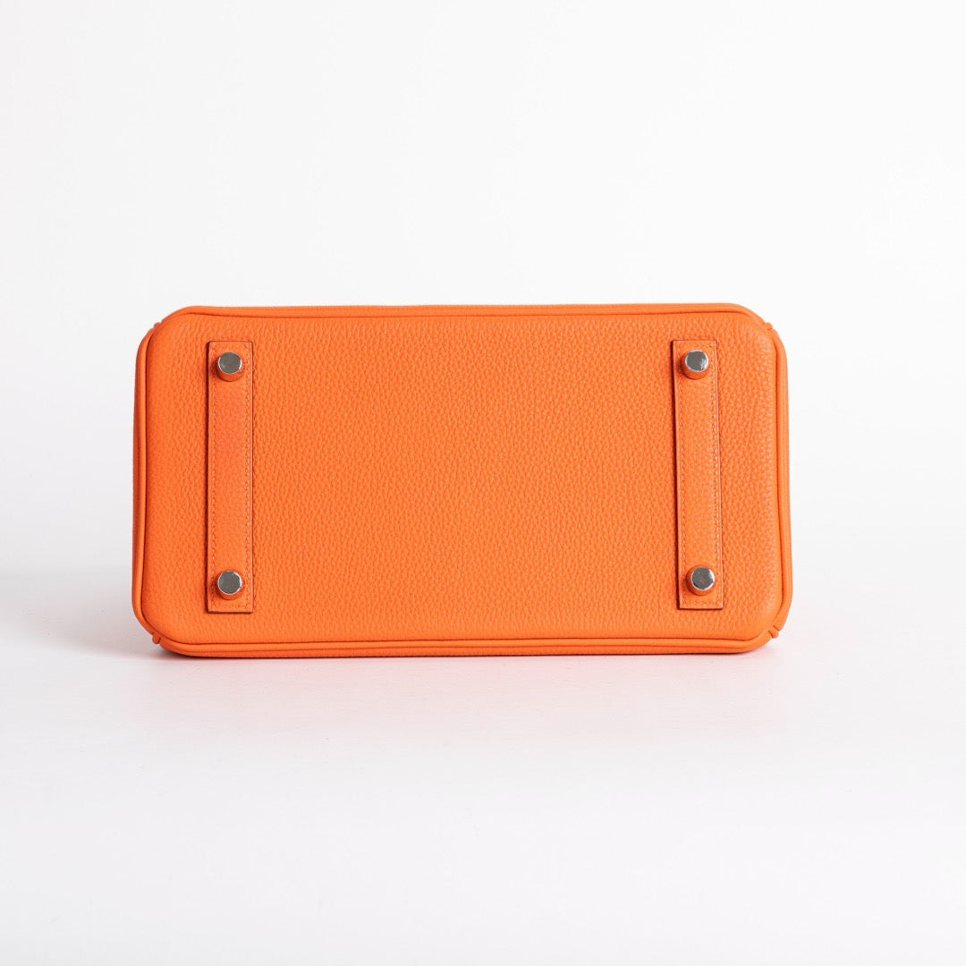 BIRKIN 25 TOGO LEATHER ORANGE WITH PALLADIUM HARDWARE (PHW)