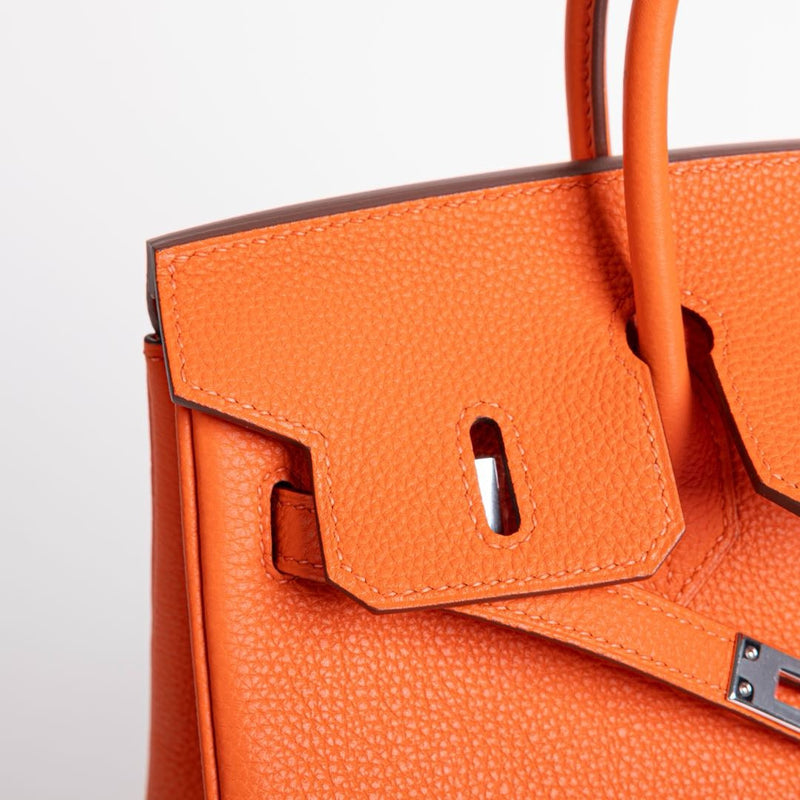 BIRKIN 25 TOGO LEATHER ORANGE WITH PALLADIUM HARDWARE (PHW)