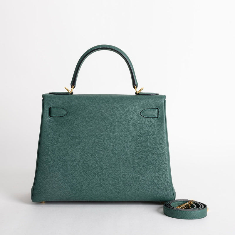 KELLY 28 TOGO LEATHER MALACHITE WITH GOLD HARDWARE (GHW)