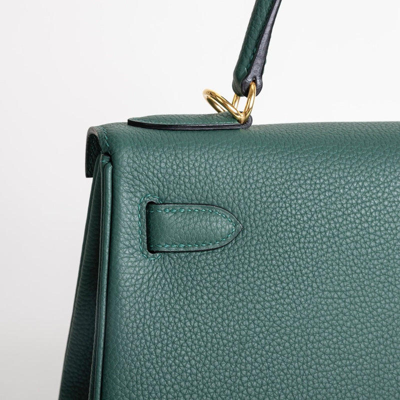 KELLY 28 TOGO LEATHER MALACHITE WITH GOLD HARDWARE (GHW)