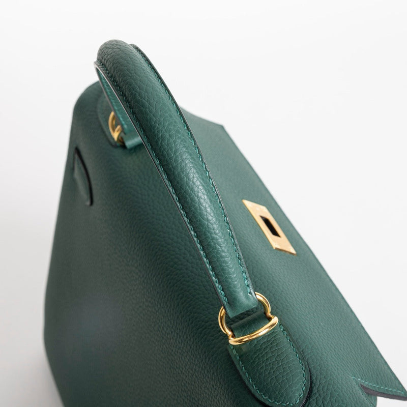 KELLY 28 TOGO LEATHER MALACHITE WITH GOLD HARDWARE (GHW)