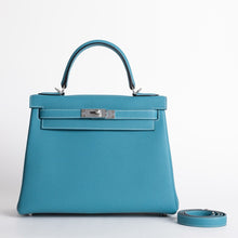 KELLY 28 TOGO LEATHER BLEU JEAN WITH PALLADIUM HARDWARE (PHW)