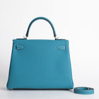 KELLY 28 TOGO LEATHER BLEU JEAN WITH PALLADIUM HARDWARE (PHW)