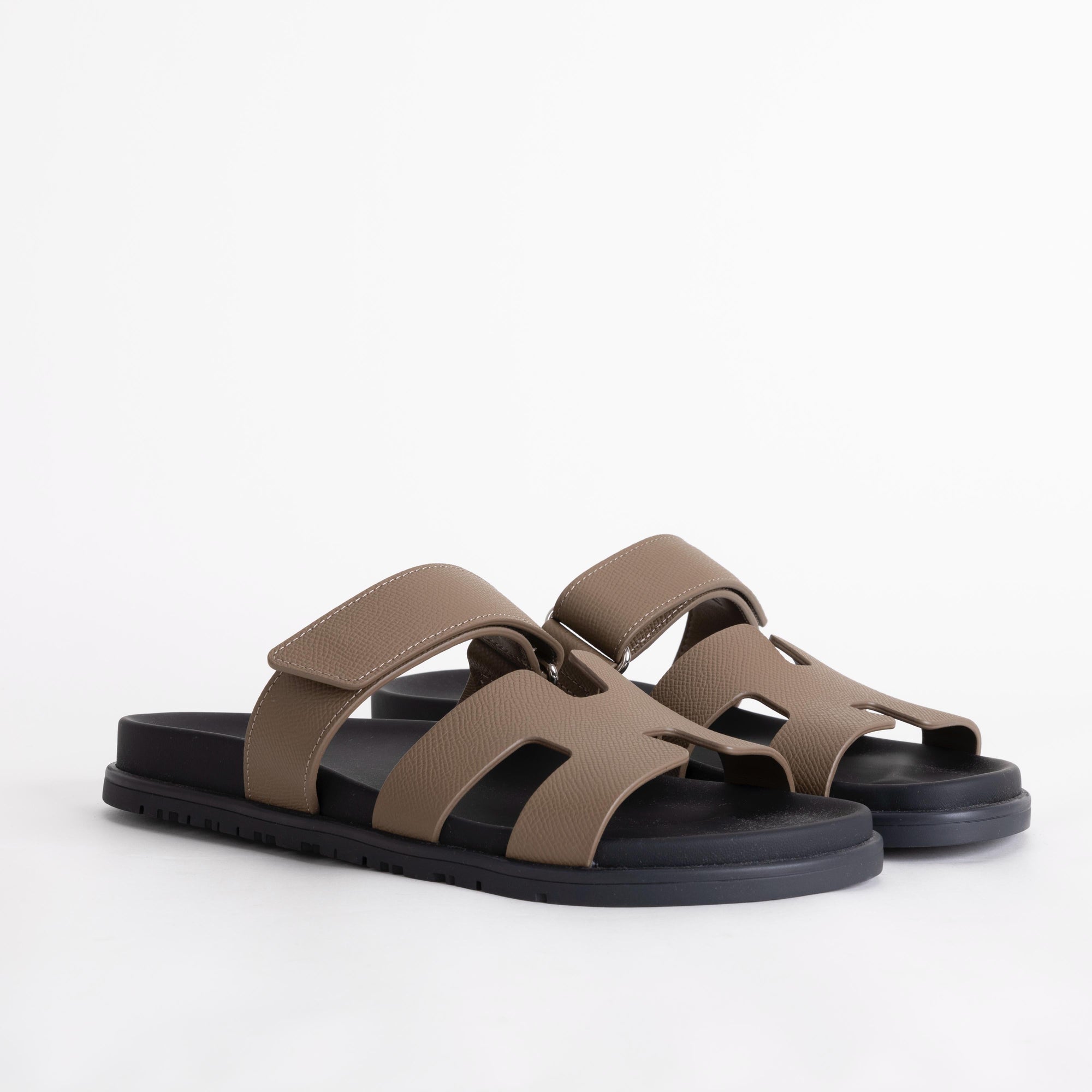 CHYPRE SANDALS EPSOM LEATHER ETOUPE