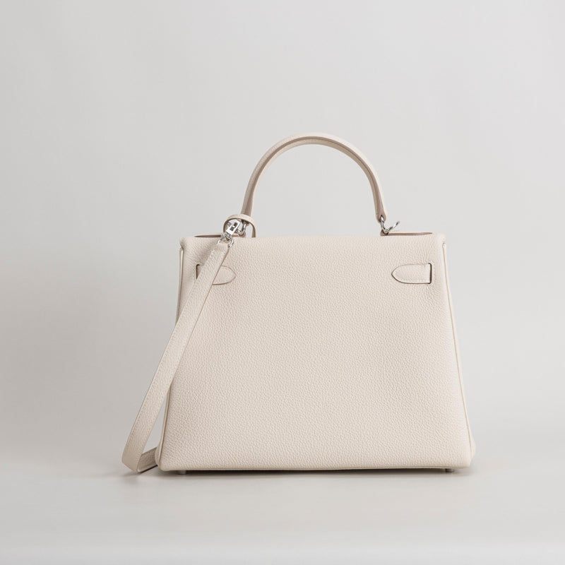 KELLY 28 TOGO LEATHER CRAIE WITH PALLADIUM HARDWARE (PHW)